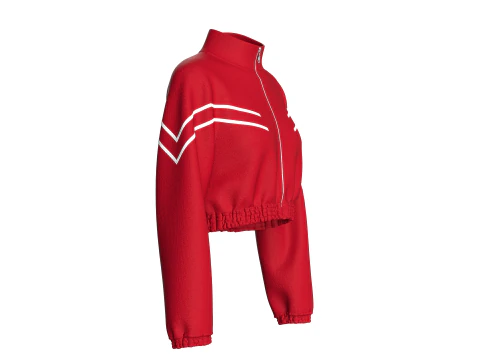 Girls Cropped Jacket With Elastic Bottom 3D Model