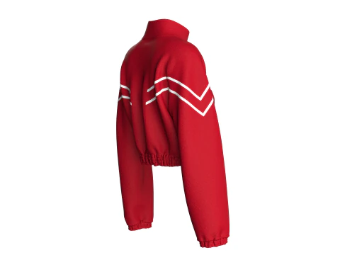 Girls Cropped Jacket With Elastic Bottom 3D Model