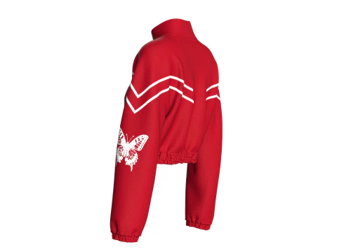 Girls Cropped Jacket With Elastic Bottom 3D Model