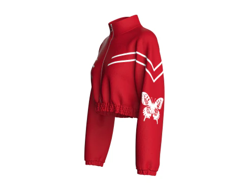 Girls Cropped Jacket With Elastic Bottom 3D Model