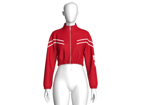 Girls Cropped Jacket With Elastic Bottom 3D Model
