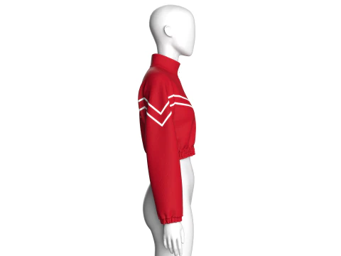 Girls Cropped Jacket With Elastic Bottom 3D Model