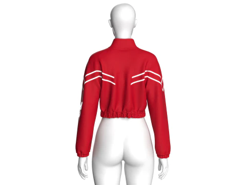 Girls Cropped Jacket With Elastic Bottom 3D Model
