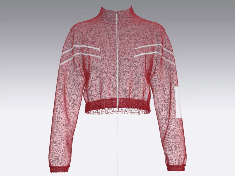 Girls Cropped Jacket With Elastic Bottom 3D Model