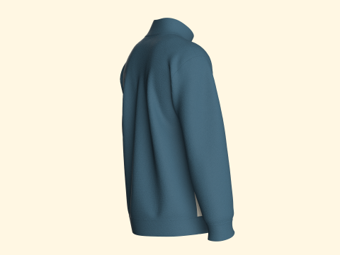 Męska kurtka z zamkiem błyskawicznym i naszywką Model 3D