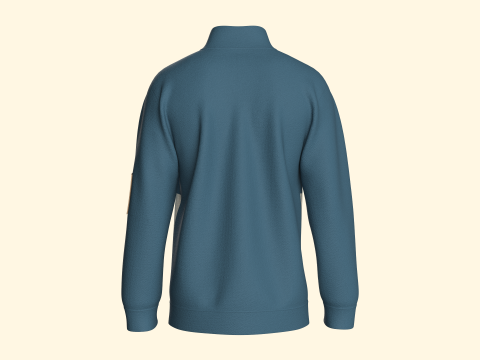 Męska kurtka z zamkiem błyskawicznym i naszywką Model 3D