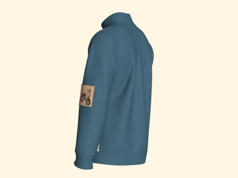 Męska kurtka z zamkiem błyskawicznym i naszywką Model 3D