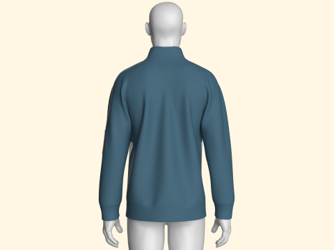 Męska kurtka z zamkiem błyskawicznym i naszywką Model 3D