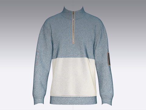 Męska kurtka z zamkiem błyskawicznym i naszywką Model 3D