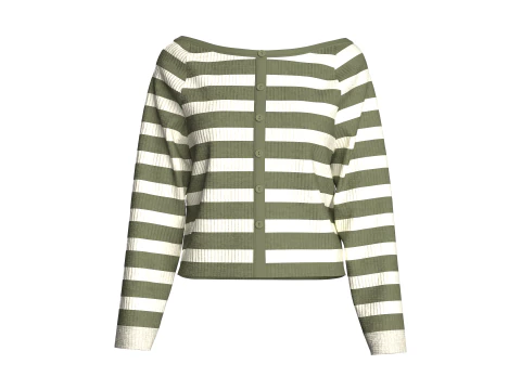 Girls Long Neck Sweater With Bottom 3D Model