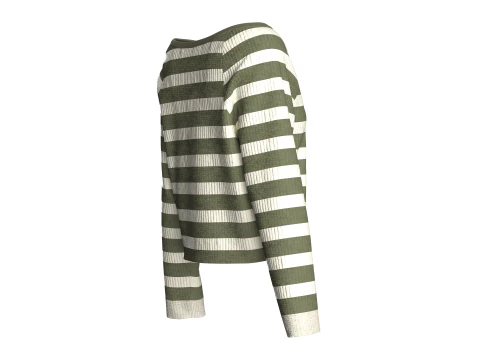 Girls Long Neck Sweater With Bottom 3D Model
