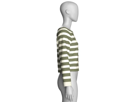 Girls Long Neck Sweater With Bottom 3D Model