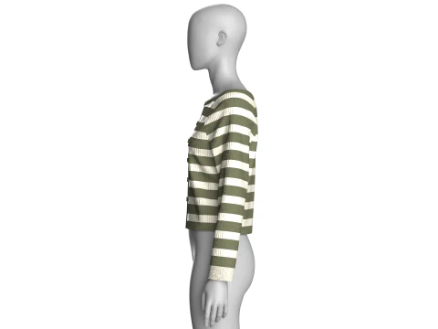 Girls Long Neck Sweater With Bottom 3D Model