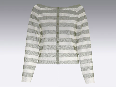Girls Long Neck Sweater With Bottom 3D Model