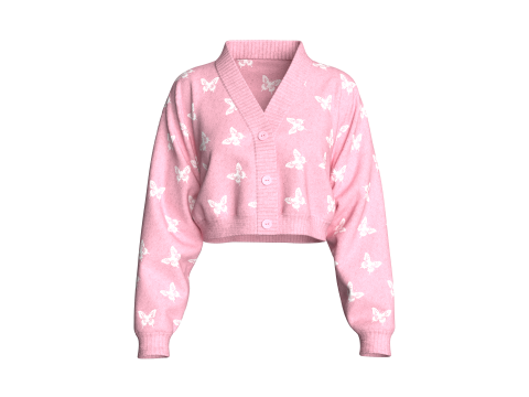 Кардиган с длинными рукавами для девочек 3D Модель