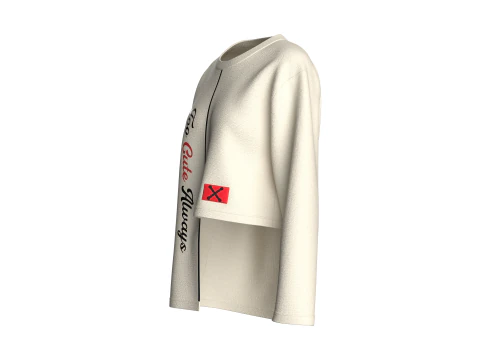 Girls Printed Sweatshirt - Too Cute Always 3D Model