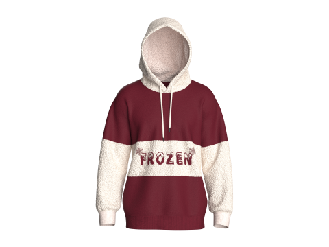 Men Printed Hoodie With Sherpa - FROZEN 3D Model