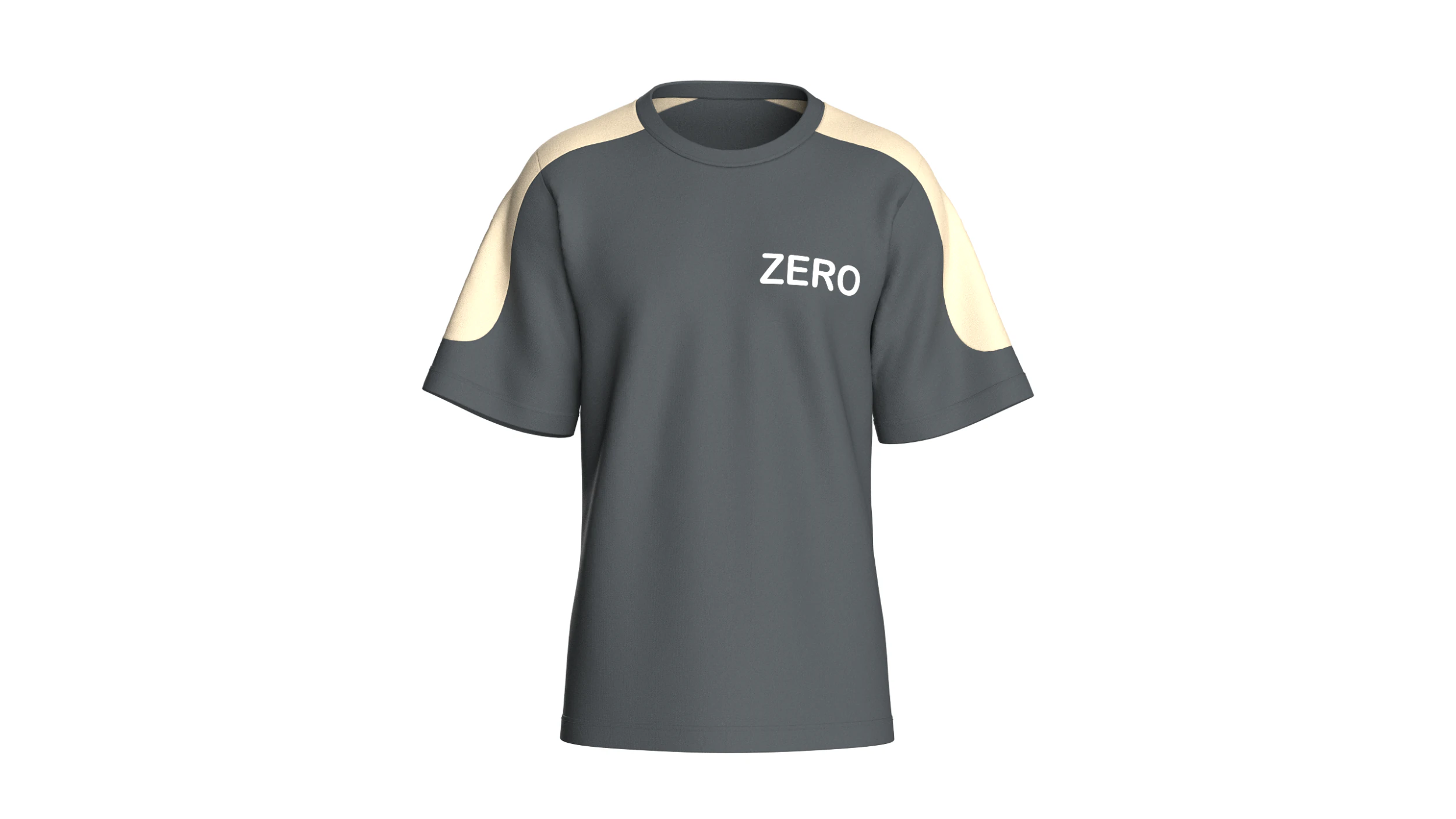 Men Printed Retro Tshirt - ZERO 3D Model .c4d .max .obj .3ds .fbx .stl .blend 