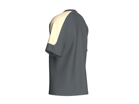 Men Printed Retro Tshirt - ZERO 3D Model