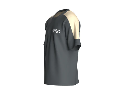 Men Printed Retro Tshirt - ZERO 3D Model