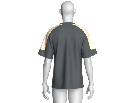 Men Printed Retro Tshirt - ZERO 3D Model