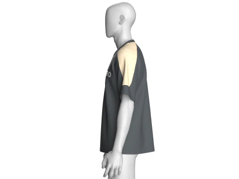 Men Printed Retro Tshirt - ZERO 3D Model