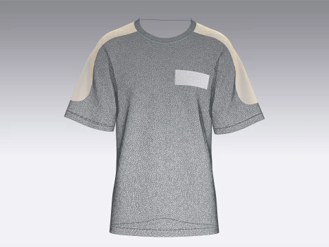 Men Printed Retro Tshirt - ZERO 3D Model