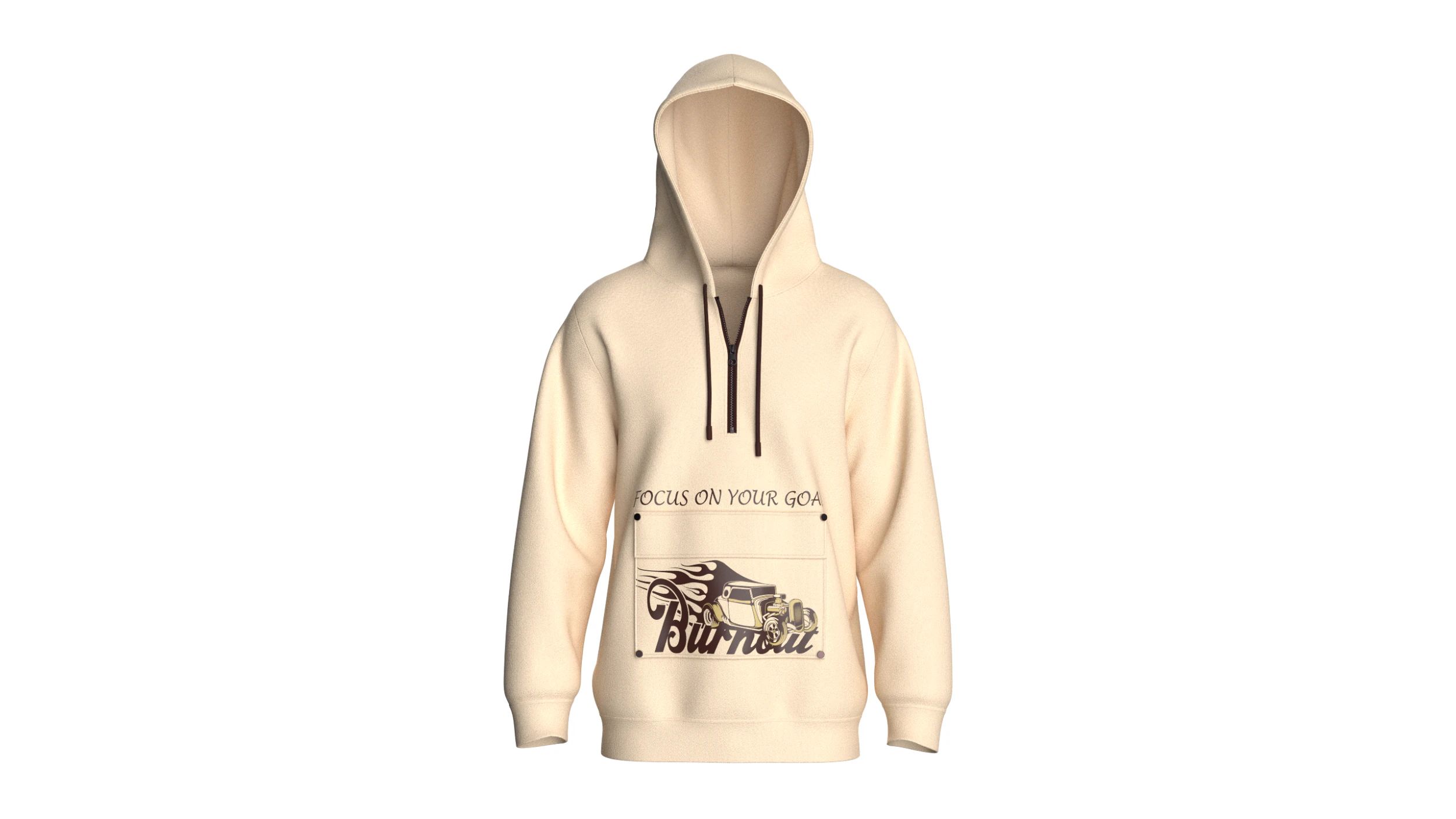 Men Half Zip Hoodie With Printed Pocket 3D Model .c4d .max .obj .3ds .fbx .stl .blend 