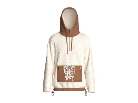 Moletom masculino com meio zíper e sherpa Modelo 3D