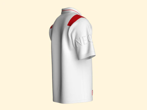 Men Sports Zip Polo Shirt 3D Model