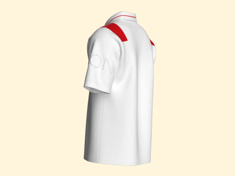 Men Sports Zip Polo Shirt 3D Model