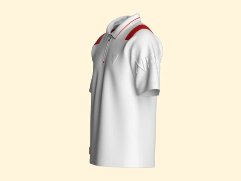 Men Sports Zip Polo Shirt 3D Model