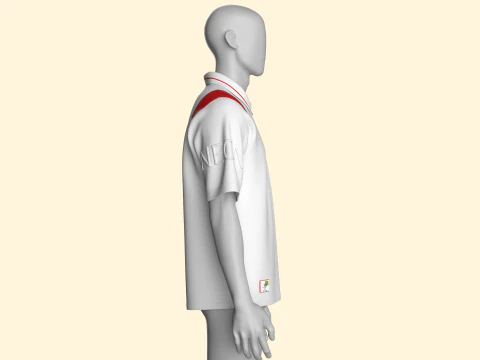 Men Sports Zip Polo Shirt 3D Model