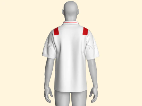 Men Sports Zip Polo Shirt 3D Model