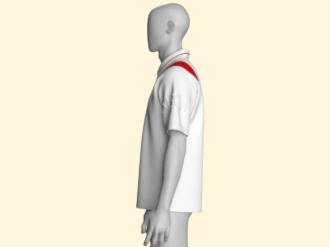Men Sports Zip Polo Shirt 3D Model