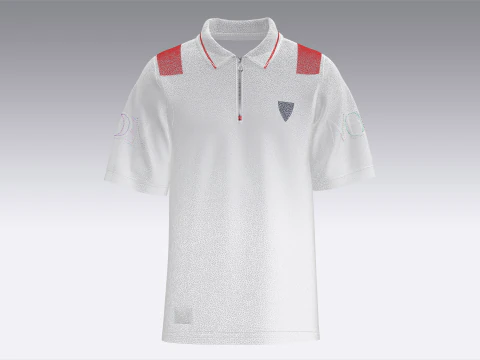 Men Sports Zip Polo Shirt 3D Model