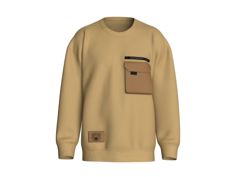 Moletom masculino com zíper e bolso Modelo 3D