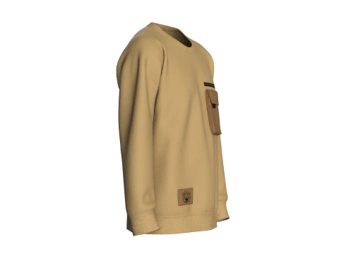 Men Zip Sweatshirt With Pocket 3D Model