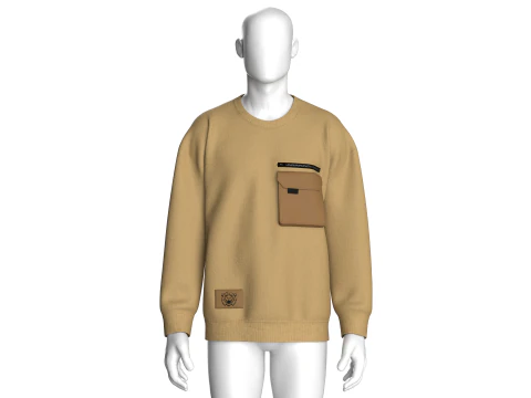 Men Zip Sweatshirt With Pocket 3D Model
