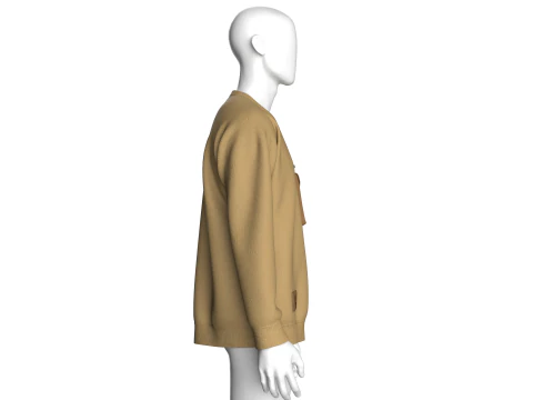 Men Zip Sweatshirt With Pocket 3D Model