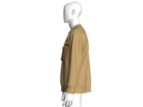 Men Zip Sweatshirt With Pocket 3D Model