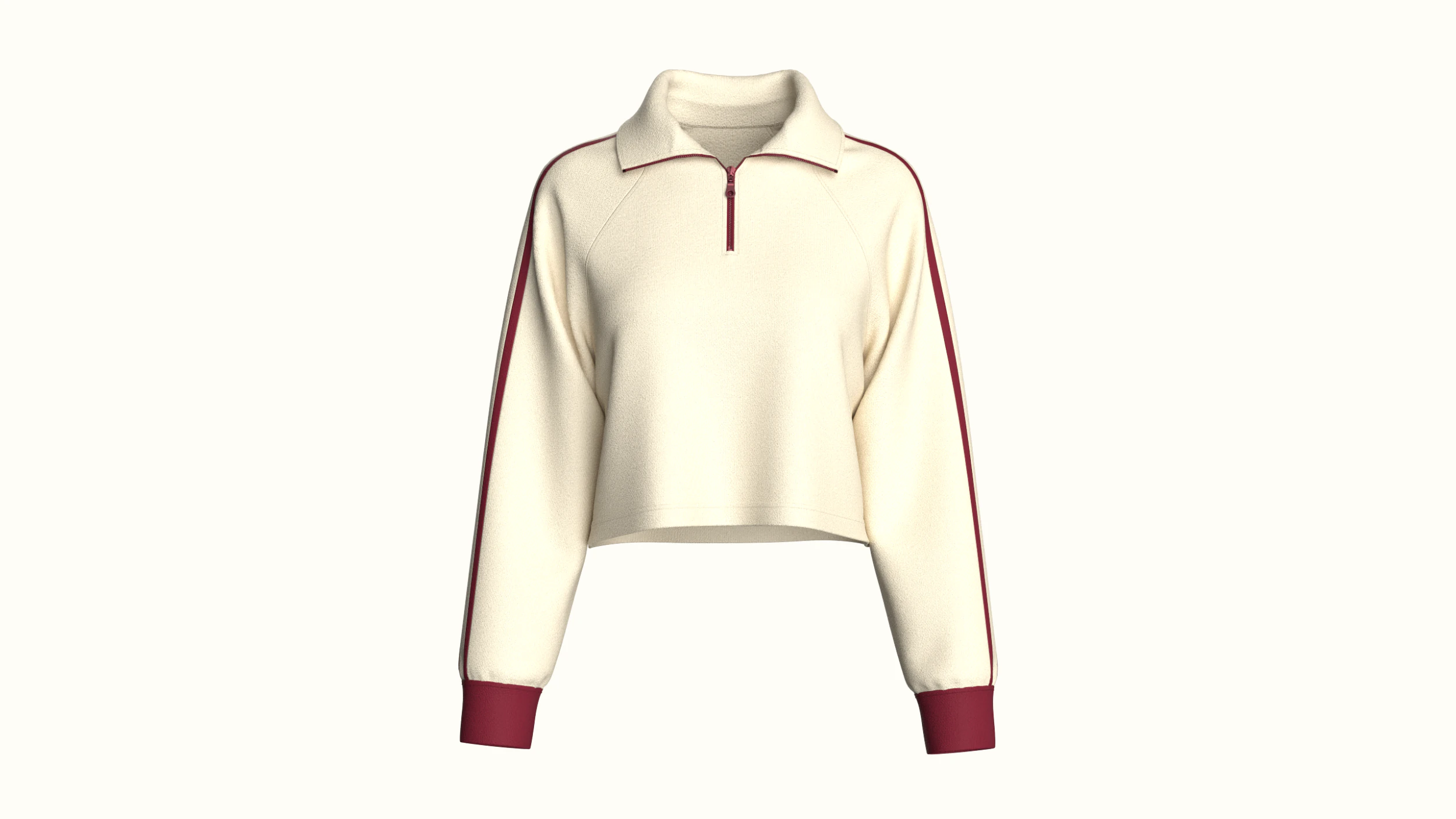 Girls Half Zip Cropped Jacket 3D Model .c4d .max .obj .3ds .fbx .stl .blend 