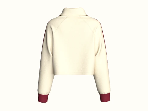 Girls Half Zip Cropped Jacket 3D Model