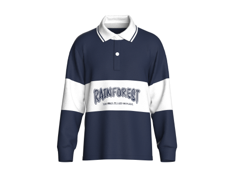 Camisa polo masculina estampada de manga comprida Modelo 3D