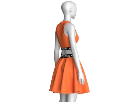 Girls Printed Elastic Top With Skirt - HEART 3D Model