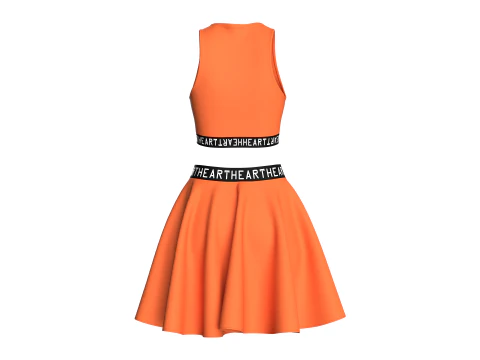 Girls Printed Elastic Top With Skirt - HEART 3D Model