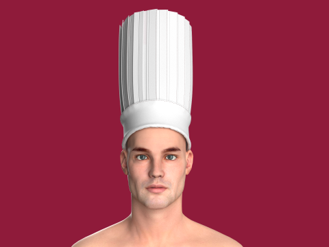 Unisex Chef Hat Caps For Kitchen Cooking Restaurant 3D Model