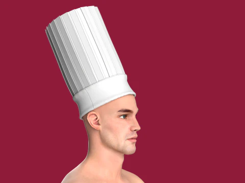 Unisex Chef Hat Caps For Kitchen Cooking Restaurant 3D Model