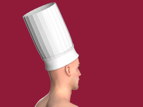 Unisex Chef Hat Caps For Kitchen Cooking Restaurant 3D Model