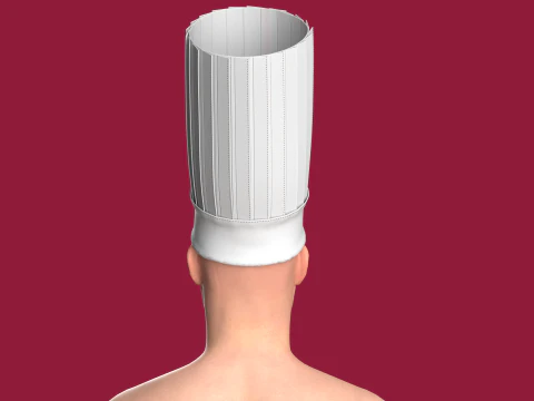 Unisex Chef Hat Caps For Kitchen Cooking Restaurant 3D Model